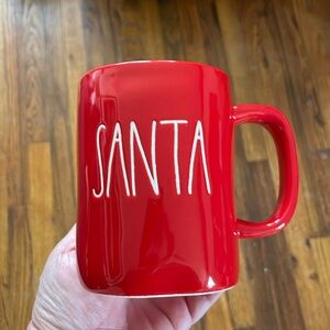 Rea Dunn Christmas “SANTA” Red with White Lettering Mug